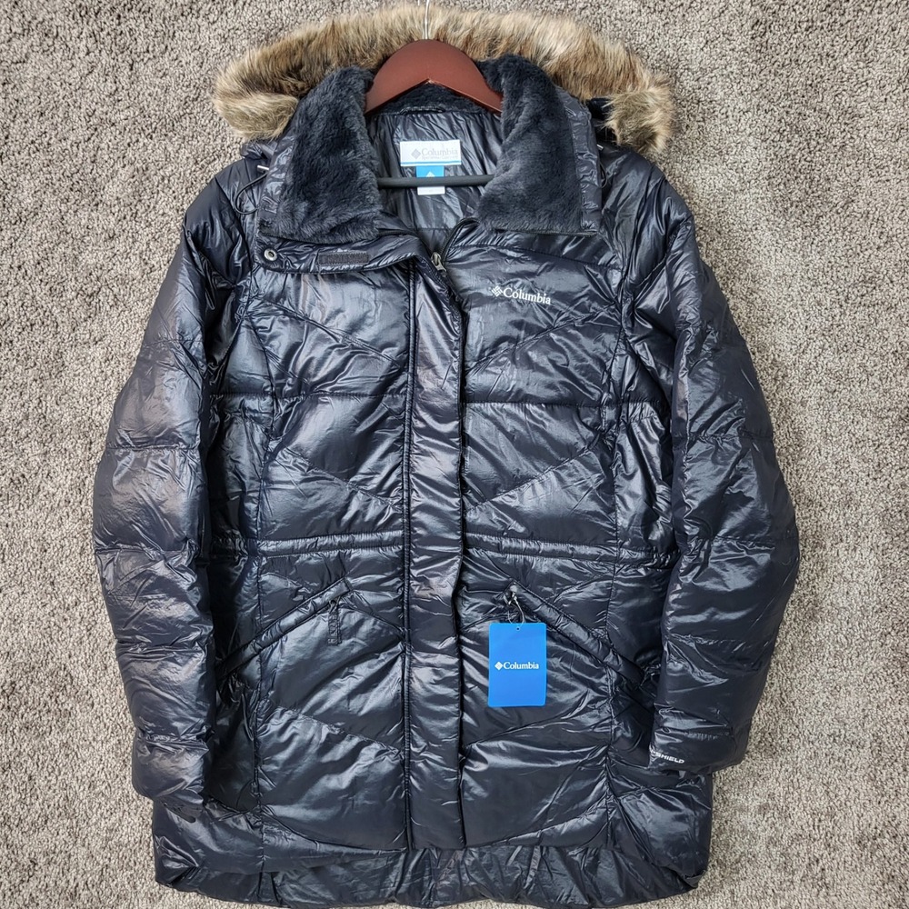 Columbia Peak to Park II Mid Insulated Jacket Womens XL Black NEW Omni-Shield